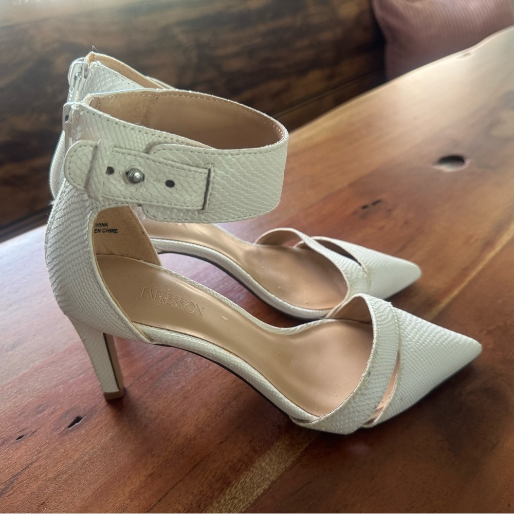 Expressions Cream Heels with Elegant Stiletto Design